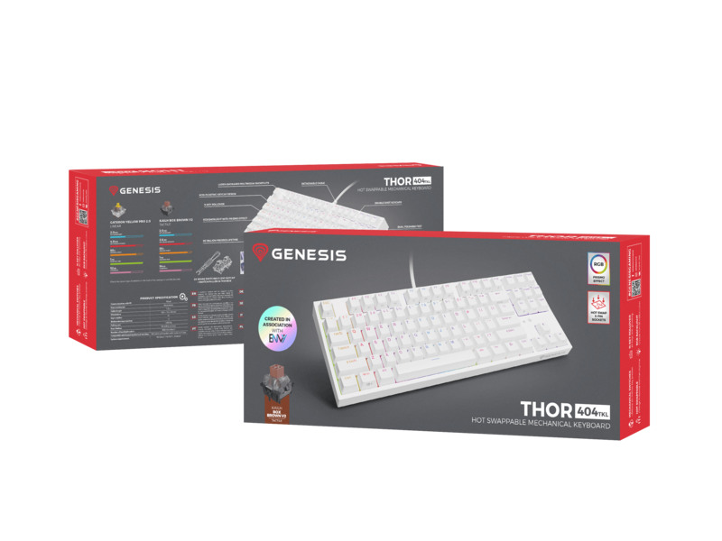 GENESIS THOR 404 TKL | Bílá | Brown spínače